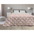 thumbnail image 1 of Abstract Down Alternative Comforter, Rhythmic Print of Pointy Sun Rays Summer Vibes Dark Tone Ethnic Like Motifs, Microfiber Quilt for All Season, 5 Sizes, Quartz Multicolor, by Ambesonne, 1 of 3