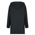 thumbnail image 4 of Penkiiy Women's Winter Single Breasted Long Wool Coat with Hood Casual Wool Blend Trench Coat Jacket XL Gray, 4 of 4