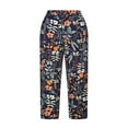 thumbnail image 2 of Birdeem Pantalon Neuf-Quarts Décontracté Ample à Jambe Grand en Coton et Lin Imprimés pour Femme, 2 of 4