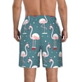 thumbnail image 3 of Kdxio Flamingo Pattern Mens Casual Shorts - Drawstring Summer Beach Sports Shorts for Men, 3 of 9