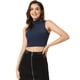 thumbnail image 1 of Camiseta sin mangas Allegra K con cuello alto y purpurina para mujer Azul Oscuro L, 1 of 6