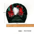thumbnail image 2 of HSHMT Women's Winter Christmas Bow Pom-Pom Bohemian Turban Hat Soft Polyester-Spandex Blend Multicolor hat One Size, 2 of 2