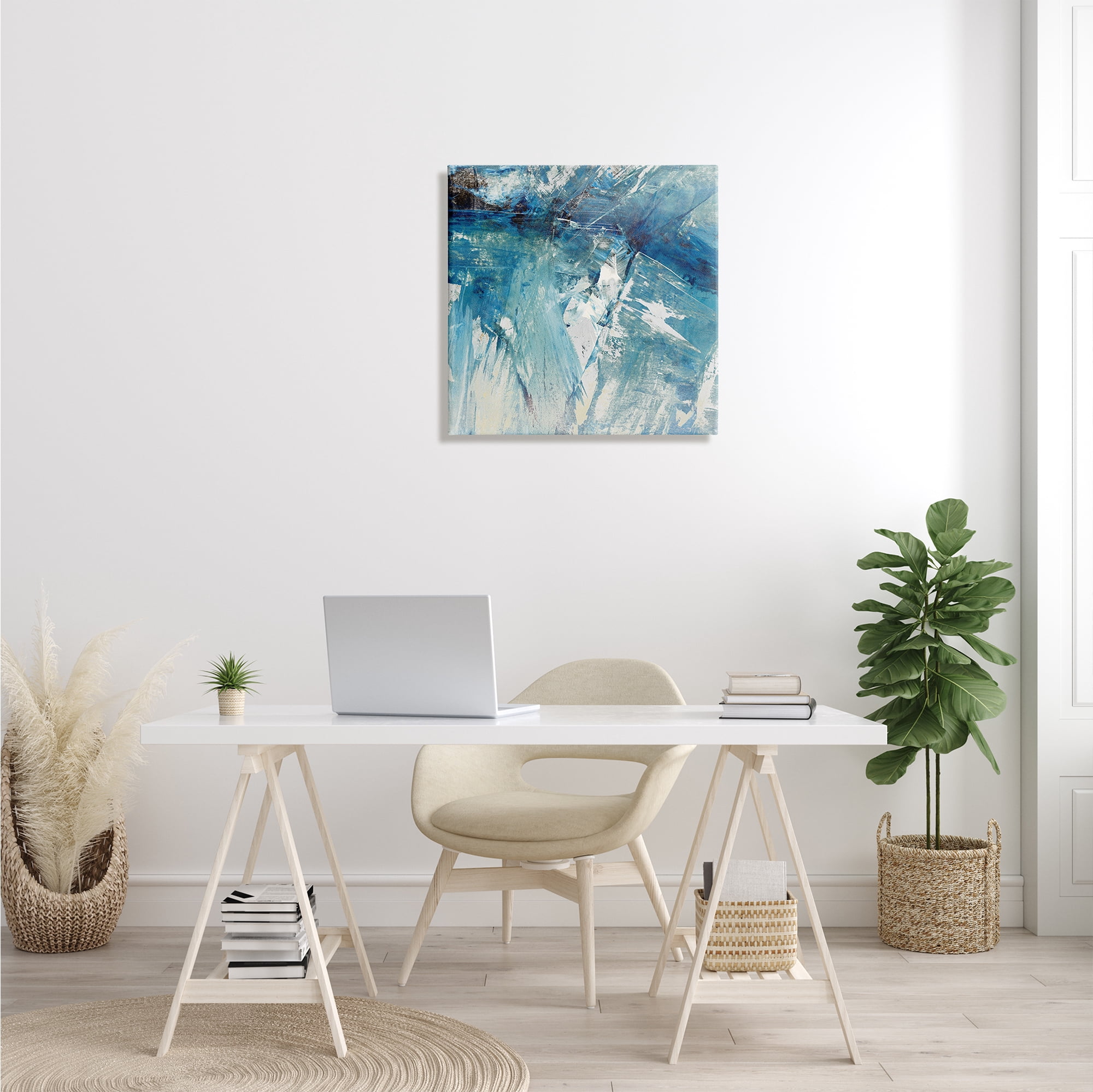 Stupell Industries Abstract Blue Paint Chaos Bold Rigid Movement, 24 x 24, Design by Sarah Stockstill