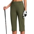 thumbnail image 4 of HKYNLAG Dressy Capri Pants for Women High Waist Stretch Womens Dress Capris Pants for Summer with Pockets Work Casual Army Green S, 4 of 8