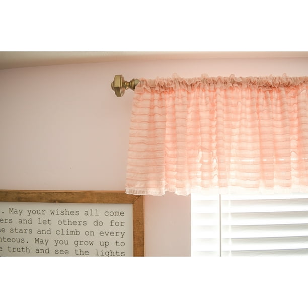 Blush Pink Ruffle Valance Window Treatment Curtain Blush Pink Ruffle Valance Window