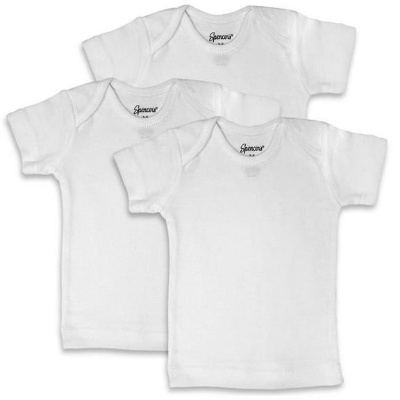 150-3-12 6 Piece White Lap Shoulder Shirts - 9-12 Months
