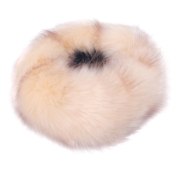 NIYANGLE 1Pack Furry Hats For Women Brown Round Shape Headwrap with Imitation Fur Material Warm