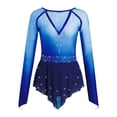 thumbnail image 3 of Manyakai Women's Sparkly Rhinestone Figure Skating Dance Dress Rhinestones Gymnastics Leotard Navy Blue S, 3 of 5