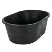 Tuff Stuff TS-KMT85 Heavy Duty 85 Gal Oval Multipurpose Water Feed Storage Tank Tub Container Made from Eco Friendly 100 Percent Recycled LDPE, Black