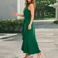 thumbnail image 4 of ITSAME Women's Maxi Dress, Summer Beach Flowy Dress Irregular Hem Sleeveless Sexy Ruffles Long Dresses Green XL, 4 of 4