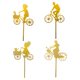 thumbnail image 5 of 4 piezas de estatua de silueta de ciclismo, accesorios de jardín, figurita artesanal, flor DIY Amarillo, 5 of 9