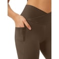 thumbnail image 5 of ValueVibe Womens Flare Yoga Pants with Pockets V Cross Waist Bootcut Pants Tummy Control Workout Leggings, Brown XL, 5 of 7