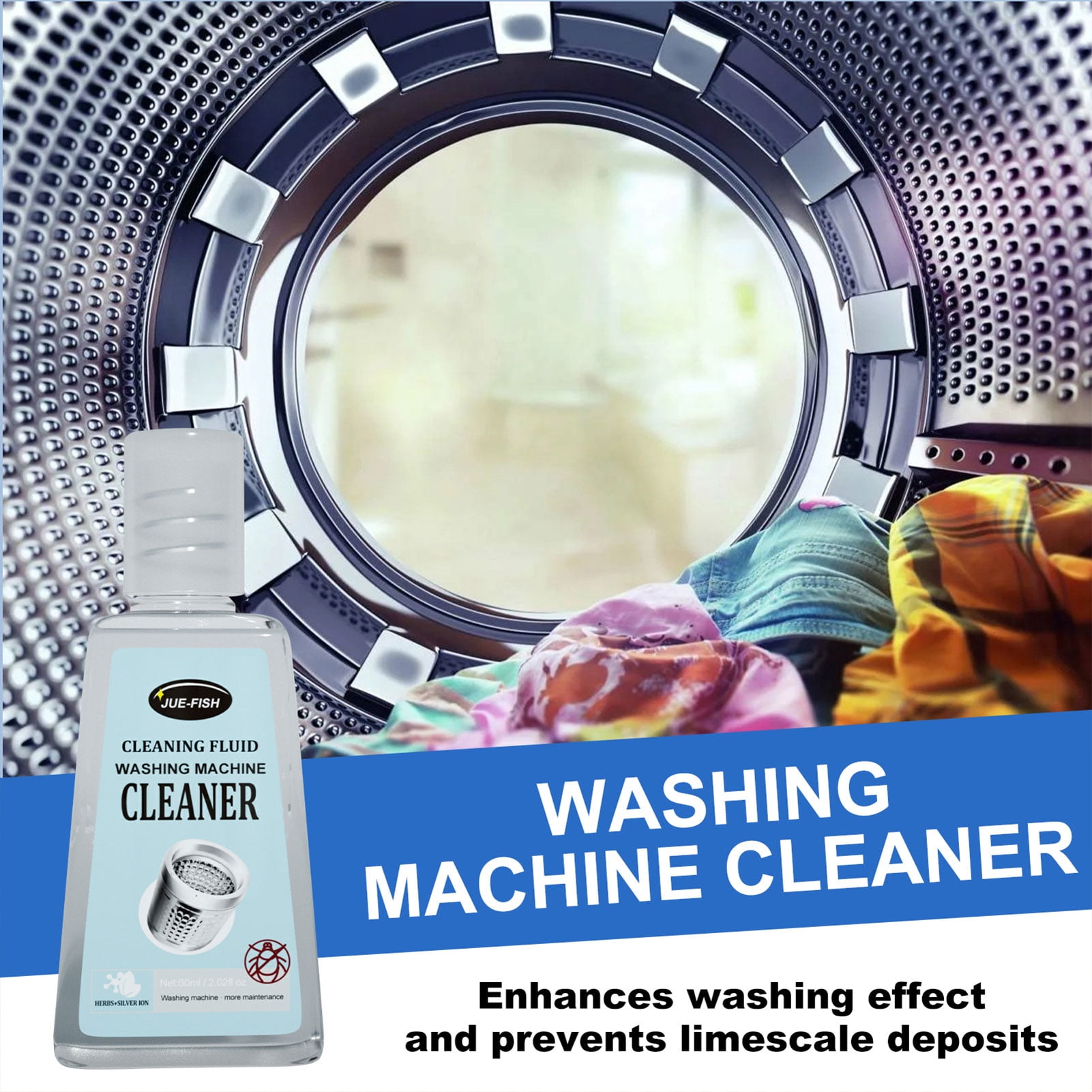 60g Washing Machine Cleaner Cleans Front Load and Top Load Washers for
