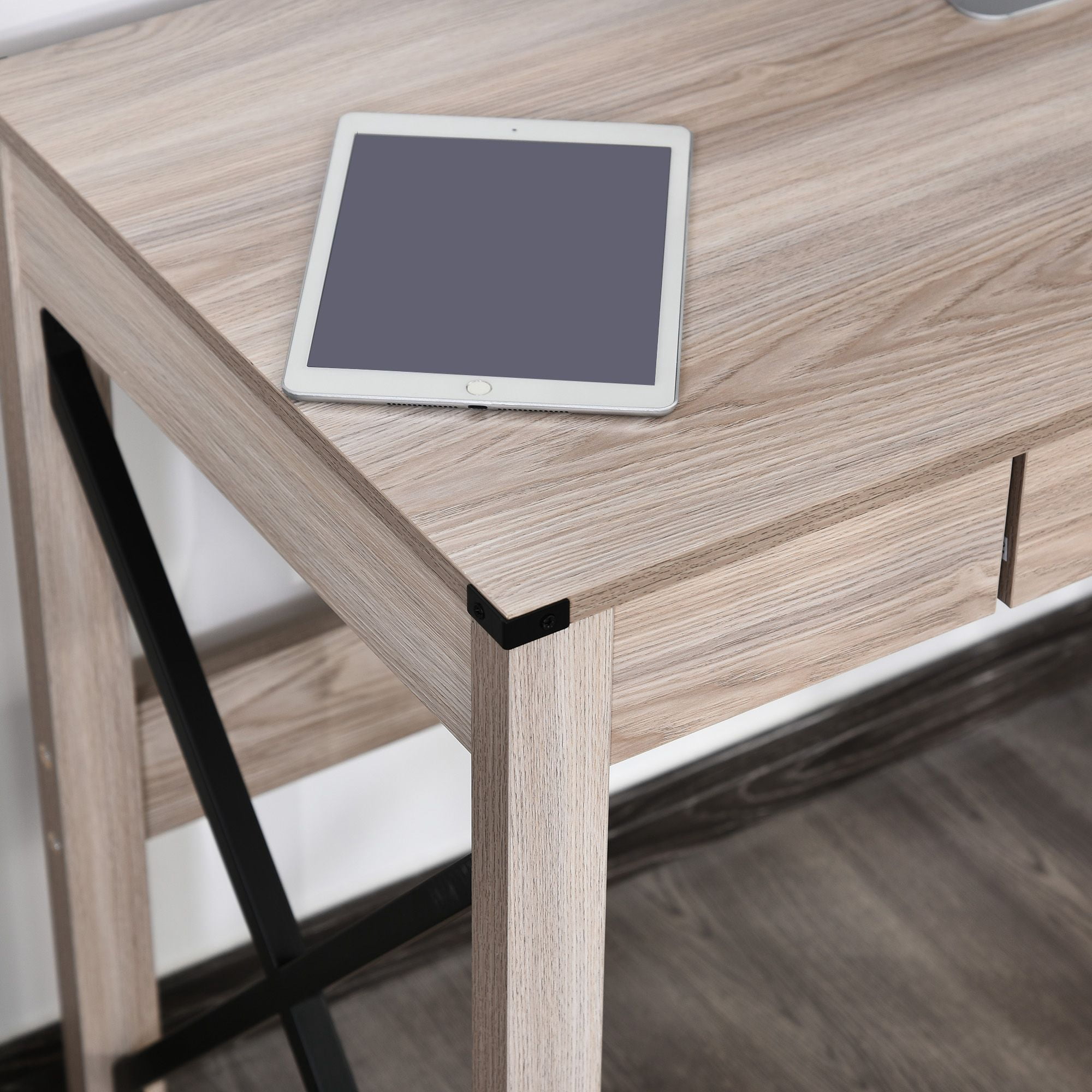 Rustic Writing Desk Farmhouse Home Office Computer Workstation with Drawer