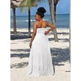 thumbnail image 2 of White Strapless Tiered Maxi Dress For Women Casual Summer Vacation Long Flowy Plus Size, 2 of 7