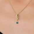 thumbnail image 3 of Gem Stone King 14K Yellow Gold London Blue Topaz and Lab Grown Diamond Pendant Necklace for Women | 0.36 Cttw | Gemstone November Birthstone | Round 4MM | With 18 inch Chain, 3 of 6
