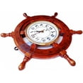 thumbnail image 2 of Nagina International Nautical Home Decor Wheel with 6" Quartz Clock Home Decor (16 Inches), 2 of 5