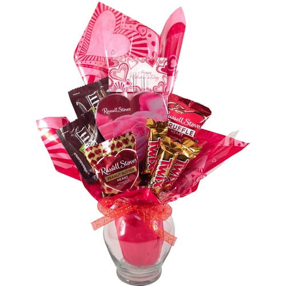 Burlap Flower Candy Bouquet / Candy Bouquet / Candy Pot / Chocolate Bouquet  / Valentine's Day Candy Bouquet/birthday Bouquet/free SHIPPING 