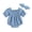 Blue, variant on Bagilaanoe Newborn Baby Girl Rompers Short Sleeve Bodysuits + Headband 3M 6M 9M 12M 18M Infant Summer One Piece Jumpsuit