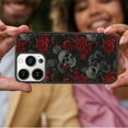 thumbnail image 4 of Skeleton Skull Red Rose Flower for iPhone 15 Case, Cute Aesthetic Dark Gothic Shock-Absorbent Protectivefor Woman,Black, 4 of 6