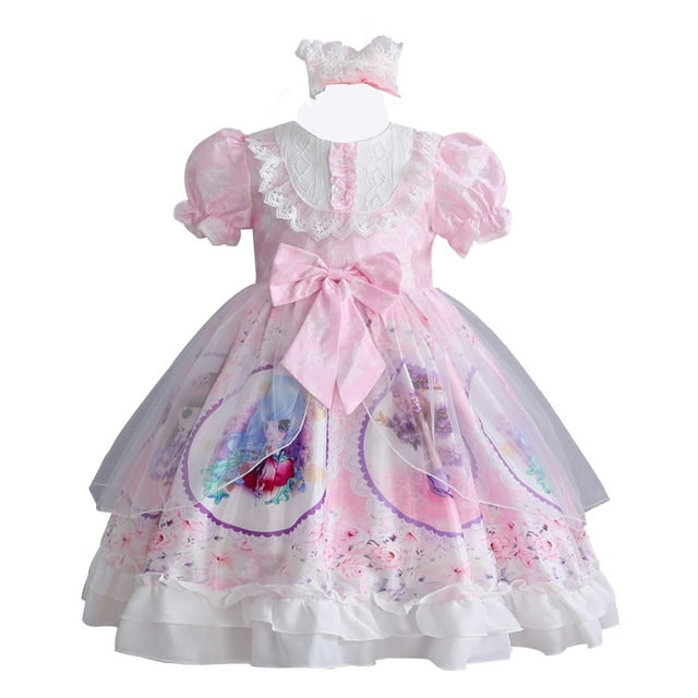 HAWEE Costume pour Filles Robe Lolita de Soubrette Princesse Costumes d'Halloween Costumes de Fête d'Anime Robe de Cosplay Chic pour Fillette