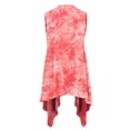 thumbnail image 2 of Made by Johnny Women's Lightweight Sleeveless Tie Dye Open Front Drape Cardigan XXXL CORAL, 2 of 6