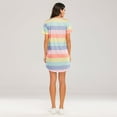 thumbnail image 2 of Defitshape Women's Cute Nightgown Soft Rainbow Striped Sleep Dress Summer Short Nighties Soft Short Sleeve Cotton Lightweight Sleeping Holiday Sleepwear Style1 Small, 2 of 4