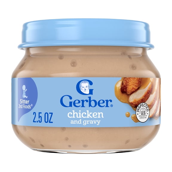 Gerber 2nd Foods Mealtime for Baby Baby Food, Chicken & Gravy, 2.5 oz Jar (10 Pack)