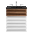 thumbnail image 2 of Modway Render 17.5" MDF Wood Wall-Mount Bathroom Vanity in White/Walnut/Black, 2 of 4