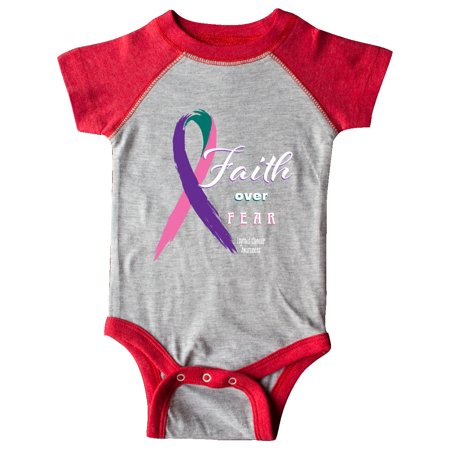 

Inktastic Faith Over Fear Thyroid Cancer Awareness with Ribbon Gift Baby Boy or Baby Girl Bodysuit