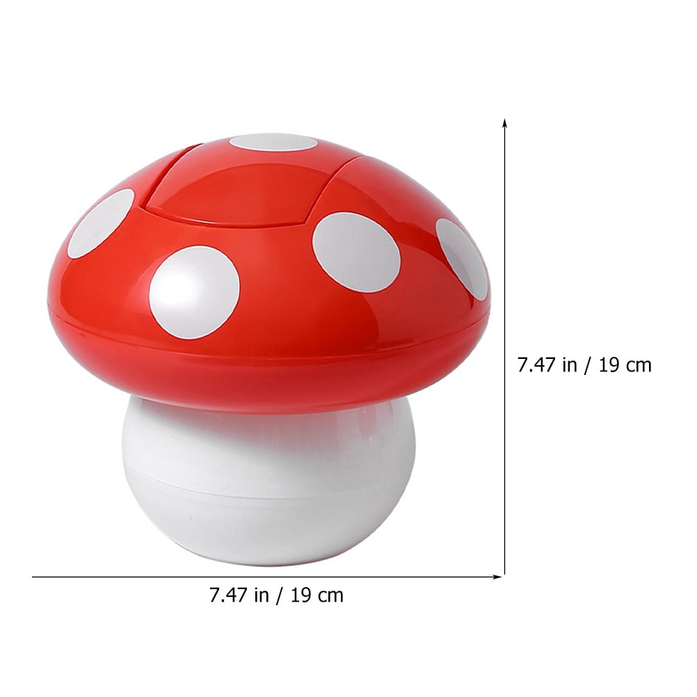 Etereauty Mushroom Mini Trash Can Adorable Garbage Bin Trash Can with