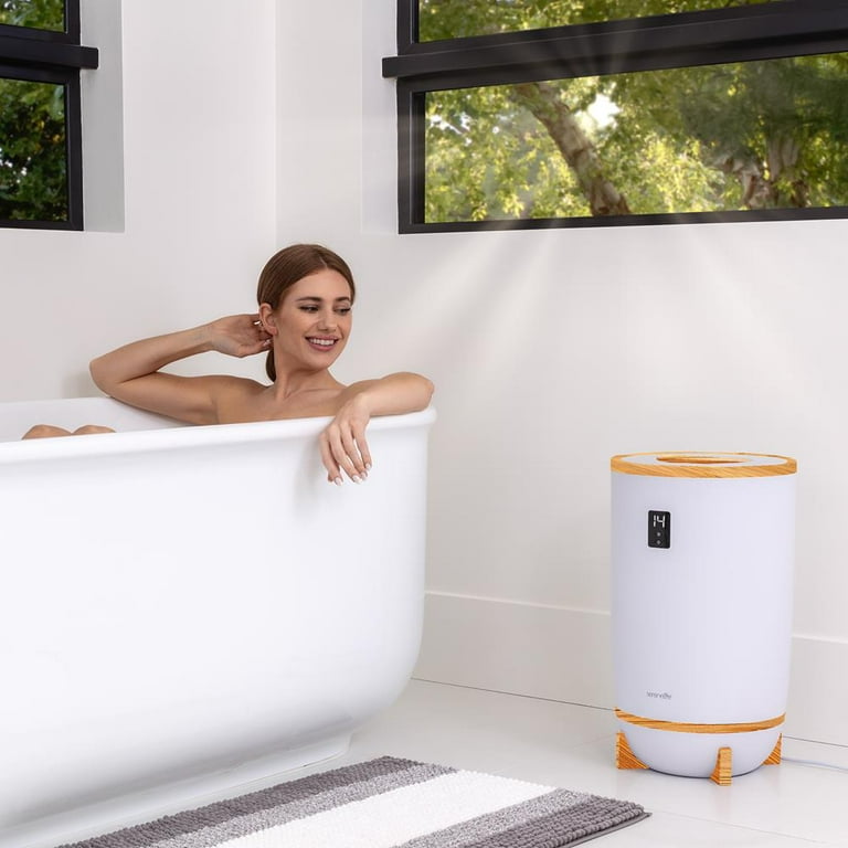Single Touch Towel Blanket Warmer with Fragrant Disc Holder and LED Ring Gray Walmart