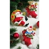 Bucilla by Plaid Moonlight Santa Christmas Felt Applique Ornament Kit Set of 6 - 5" x 5"