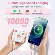 Yoobao Portable Charger 20W 10000mAh Cute USB C in & Out Power Bank Fast Charging, PD 3.0+QC 4.0 High-Speed Charging Phone Battery Pack for iPhone 14 13 12Pro Max iPad Samsung (White Cake)