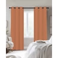 thumbnail image 3 of Pure Tangerine Blackout Curtains 90 Inches Long for Bedroom, Simple Solid Color Thermal Insulated Room Darkening Black Out Window Curtain Panels Grommet Drapes for Living Room, 3 of 8