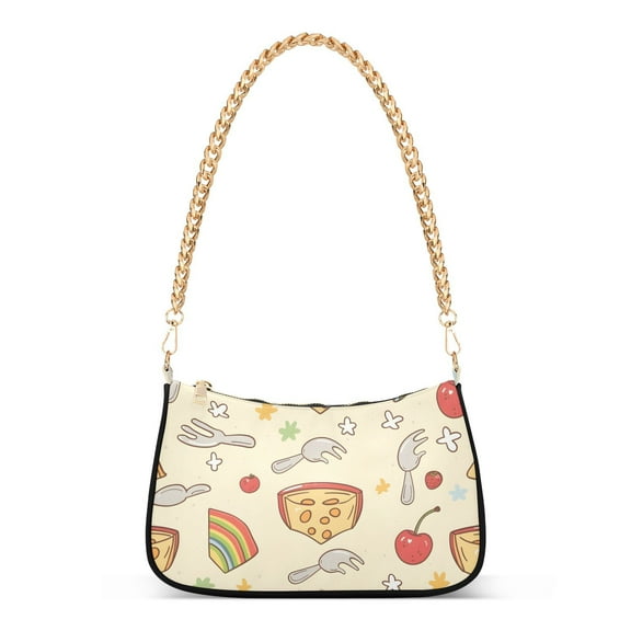 Teddy Bears Cherries CheesesWomen Small Shoulder Bag Crossbody Tote Hobo Bags Purse Clutch Handbags with Chain Strap for Women