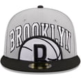 thumbnail image 2 of Men's New Era Gray/Black Brooklyn Nets Tip-Off Two-Tone 59FIFTY Fitted Hat, 2 of 6
