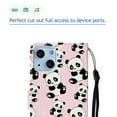 thumbnail image 5 of iPhone 13 Case with Card Holder/Detachable Hand Strap, Allytech Kickstand Folio Flip Wallet Credit Card Slots Magnetic Snap PU Leather Protective Case for iPhone 13 6.1" 2021, Cute Panada, 5 of 5