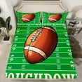thumbnail image 2 of Manfei Teens Rugby Ball Sport Twin Sheet Sets,Touchdown Sport Game Twin Fitted Sheet,Boys Ball Gaming Flat Sheet For Kids,Super Cozy Room Decor,3-Piece, 2 of 7