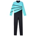 thumbnail image 5 of Rswnyirn Kids Girls Full Body Jumpsuit Gymnastic Ballet Yoga Dance Unitrad Catsuit Blue Green 6, 5 of 7