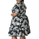 thumbnail image 2 of Puntoco Vestido De Manga Corta Con Cuello En V, Vestido Bohemio Informal De Talla Grande Con Cuello En V, Liso Y Estampado, De Manga Corta, Vestido Con Vuelo, Negro Xxxxl, 2 of 6