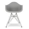 thumbnail image 2 of Maklaine 18 inches Plastic and Chrome Steel Armchairs in Gray (Set of 4), 2 of 5