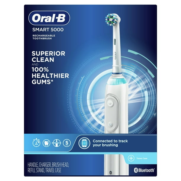Bladeren verzamelen Voorschrijven Vochtig Oral-B 5000 SmartSeries Electric Toothbrush, Rechargeable, White -  Walmart.com