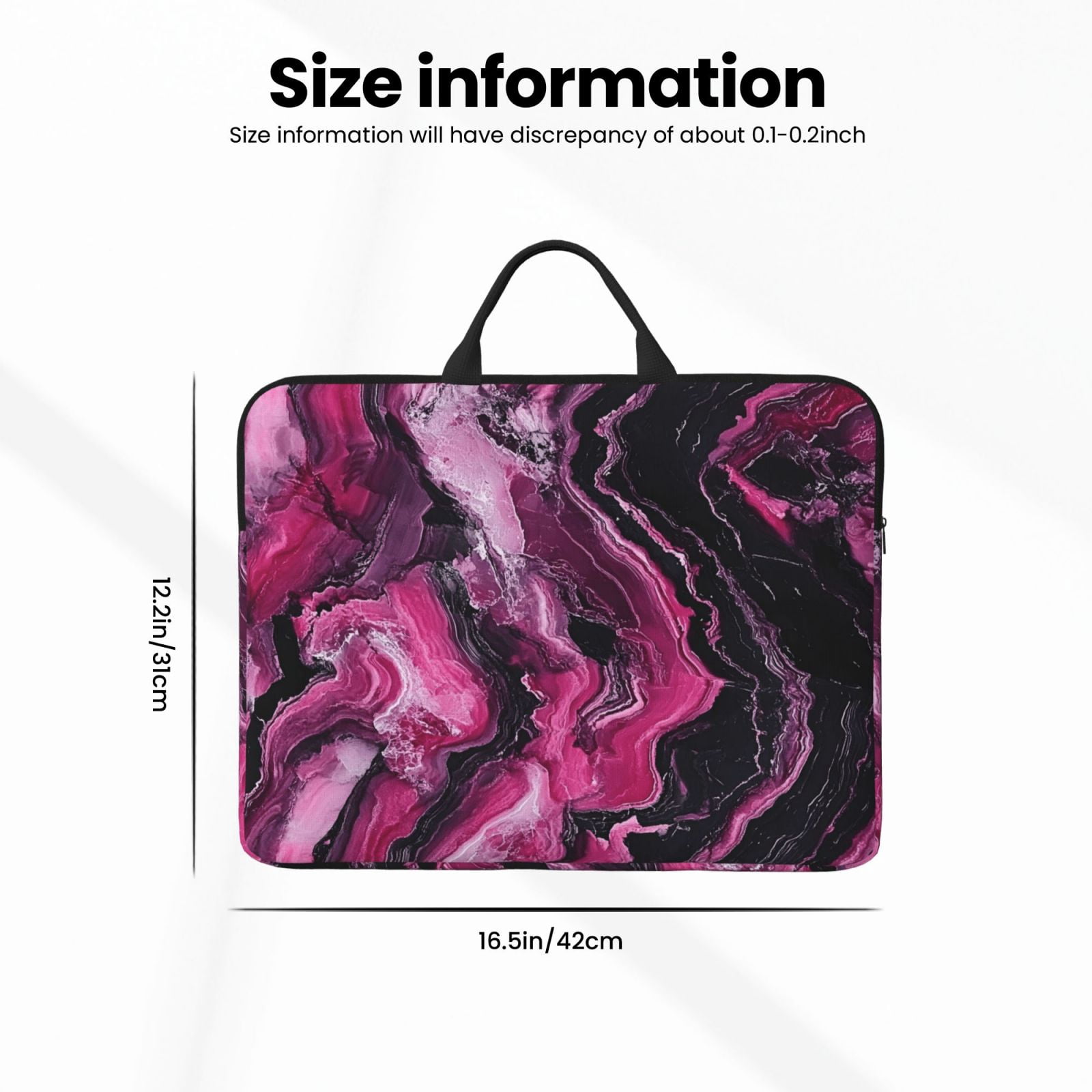 Laptop Sleeve Bag For Women Men 14inch Waterproof Durable Protective Computer Carrying Cover Handle Laptop Case Bag Darkmagenta Marble_3