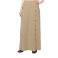 thumbnail image 5 of Women's Stretch Cotton Knit Faux Button Front Maxi A-Line Skirt, 5 of 10