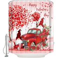 thumbnail image 2 of Shower Curtain Valentine''s Day Love Heart Tree Red Truck and Gnome Pink Polyester Fabric Shower Curtain with Hooks,Waterpoof Shower Curtains for Bathroom Showers and Bathtubs 72x84in, 2 of 4