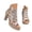Beige, variant on Wovix Women's Sandal Open Toe Strappy Rhinestone Dress High Heel White Glitter Comfortable Wedding Shoes Beige 35