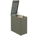 thumbnail image 2 of Outsunny 17-Gallon Small Deck Box, UV Resistant Wicker Outdoor Storage Box with Slatted Acacia Wood Top for Patio Cushions and Garden Tools, Gray, 2 of 9