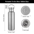 thumbnail image 3 of Neihepal 20oz Leakproof Stainless Steel Insulated Water Bottle with Handle, BPA Free, 1 Pack, Silver, 3 of 6