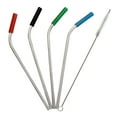 thumbnail image 1 of Reusable Straws – 8 PCS Stainless Steel Straws w/ Silicone Tips & 2 Cleaning Brush Packed in Silicone Pouch FREE Eyeglass Pouch, 1 of 5
